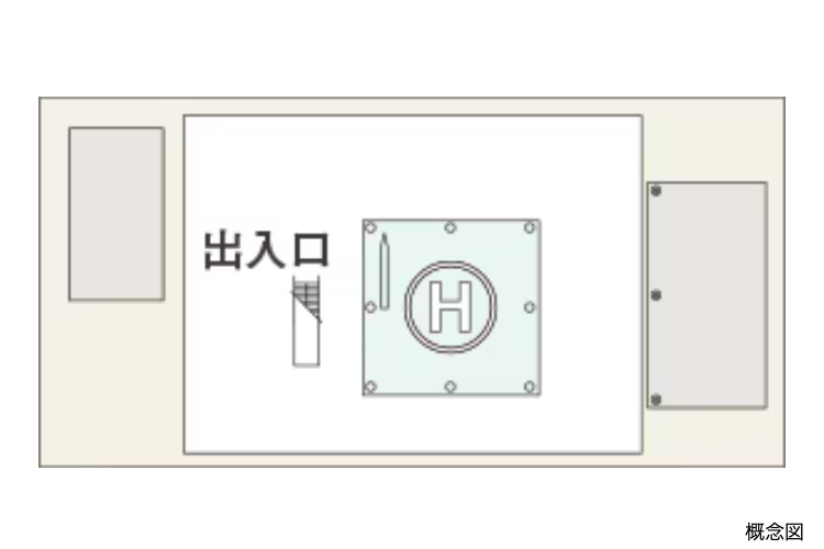 シティタワー大阪本町のヘリコプター緊急離着陸場概念図